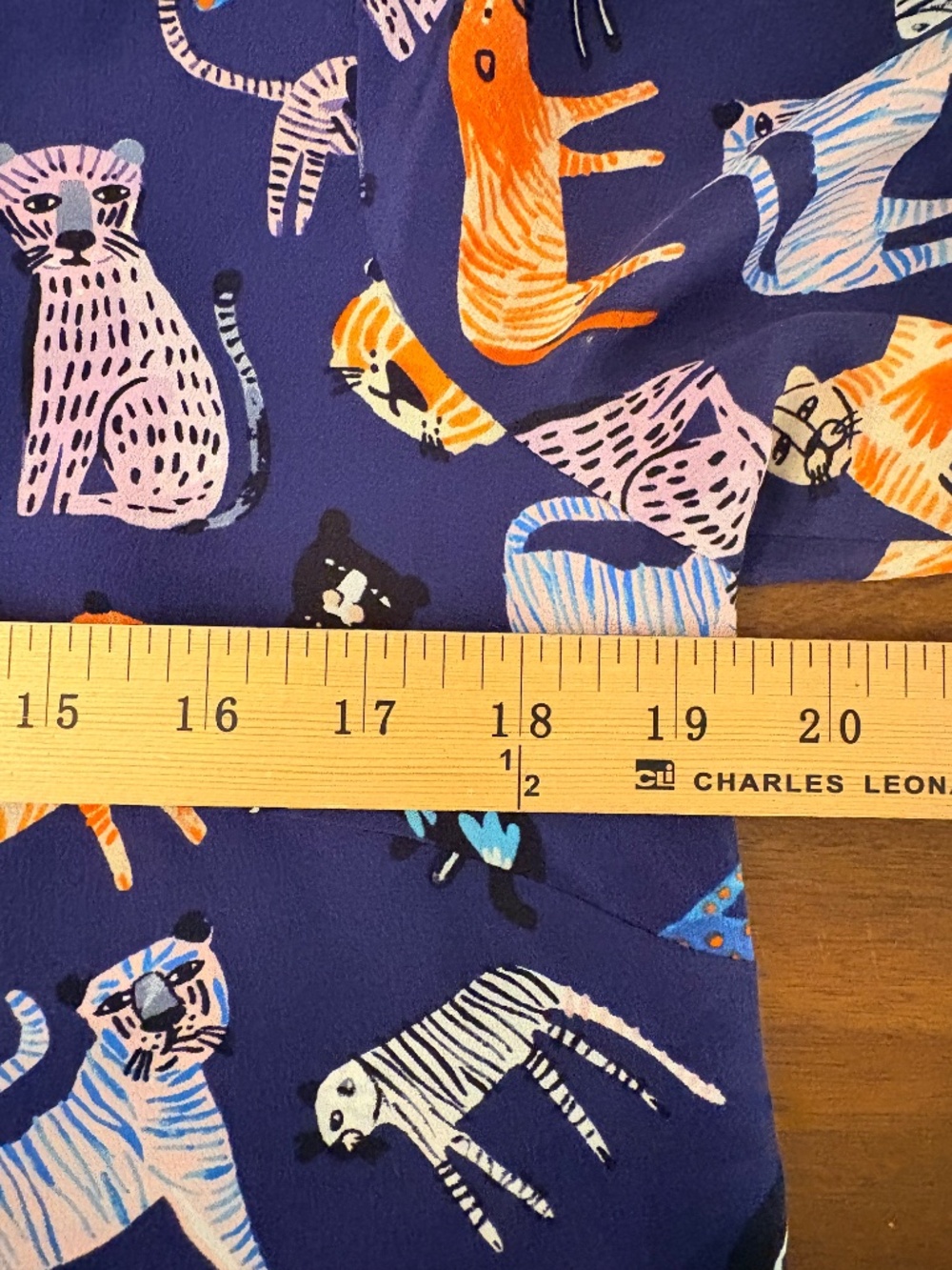 Anthropologie Silk Blouse Tiger Cat Print - Picture 12 of 14